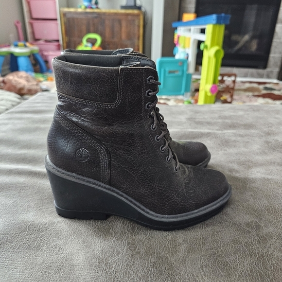 Timberland Kellis Lace Up Wedge Boots - Picture 4 of 7